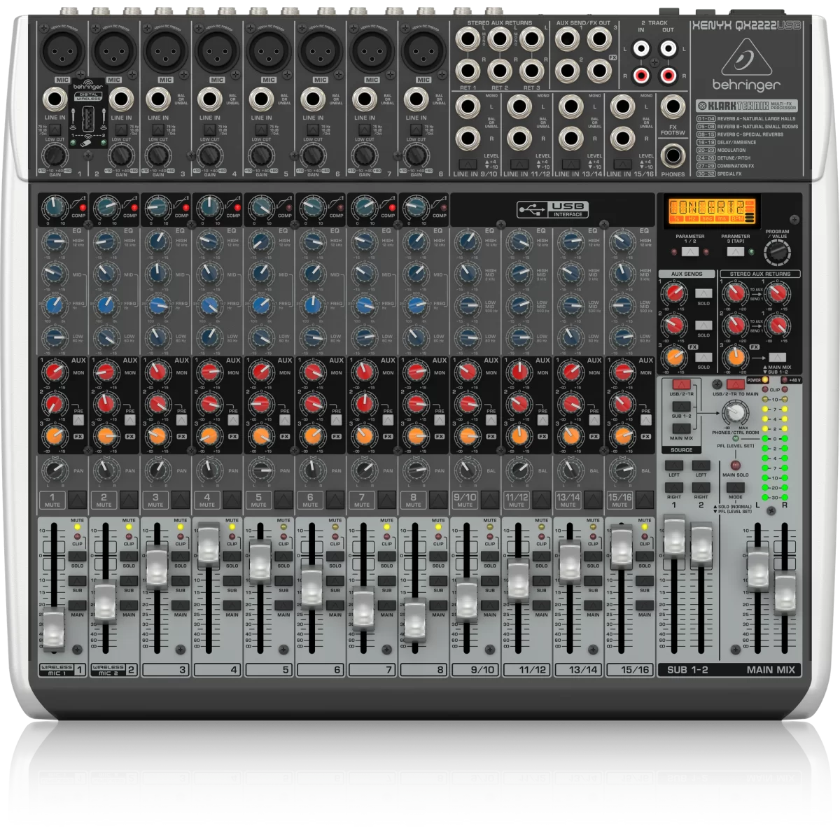 Behringer QX2222USB 22-канальный аналоговый микшер купить в Москве